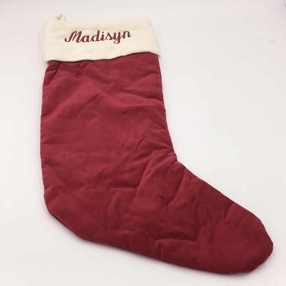 Pottery Barn Velvet Christmas Stocking “Madisyn”